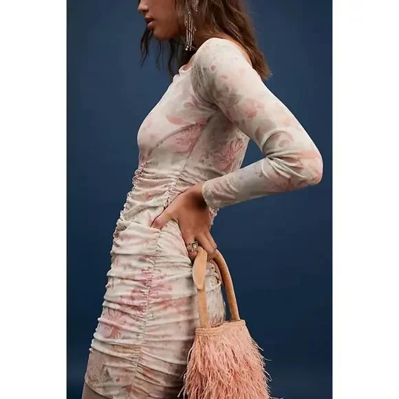 Free People Chloe Mini Dress in Garden Combo Size Small Holiday Party NYE Boho - Picture 2 of 7